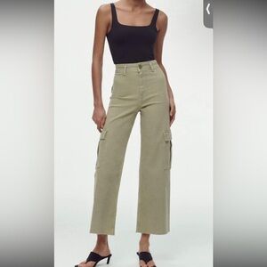 Zara Olive Wide Leg Jeans
